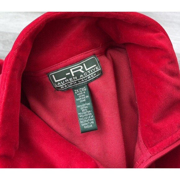 Ralph Lauren Active Red Velour Popover Sweater Size 2X - Picture 3 of 5